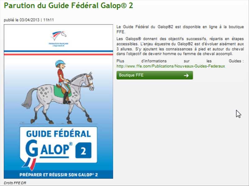 FFE Guide fédéral galop 2